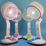 LR 2018 Rechargeable folding Fan with LED Lamp - Image 4