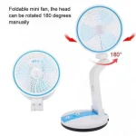 LR 2018 Rechargeable folding Fan with LED Lamp - Image 6